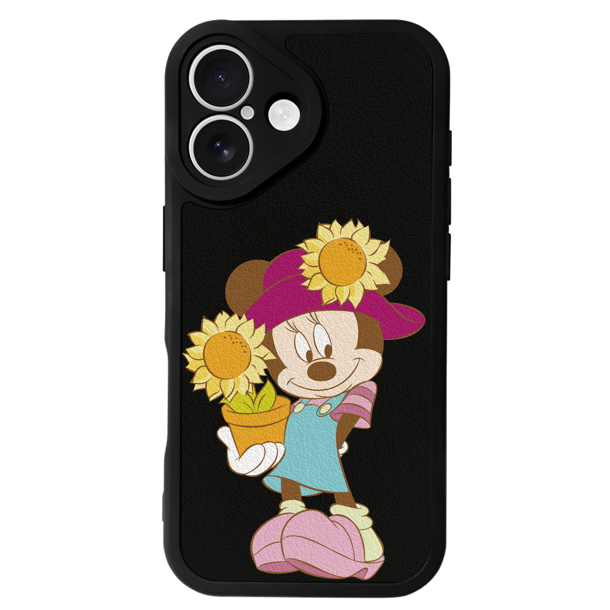 （画像用） ミッキーマウス Mickey Mouse 【iPhone 16シリーズ対応】シリコンスマホケース（レザー調） 材質：シリコン